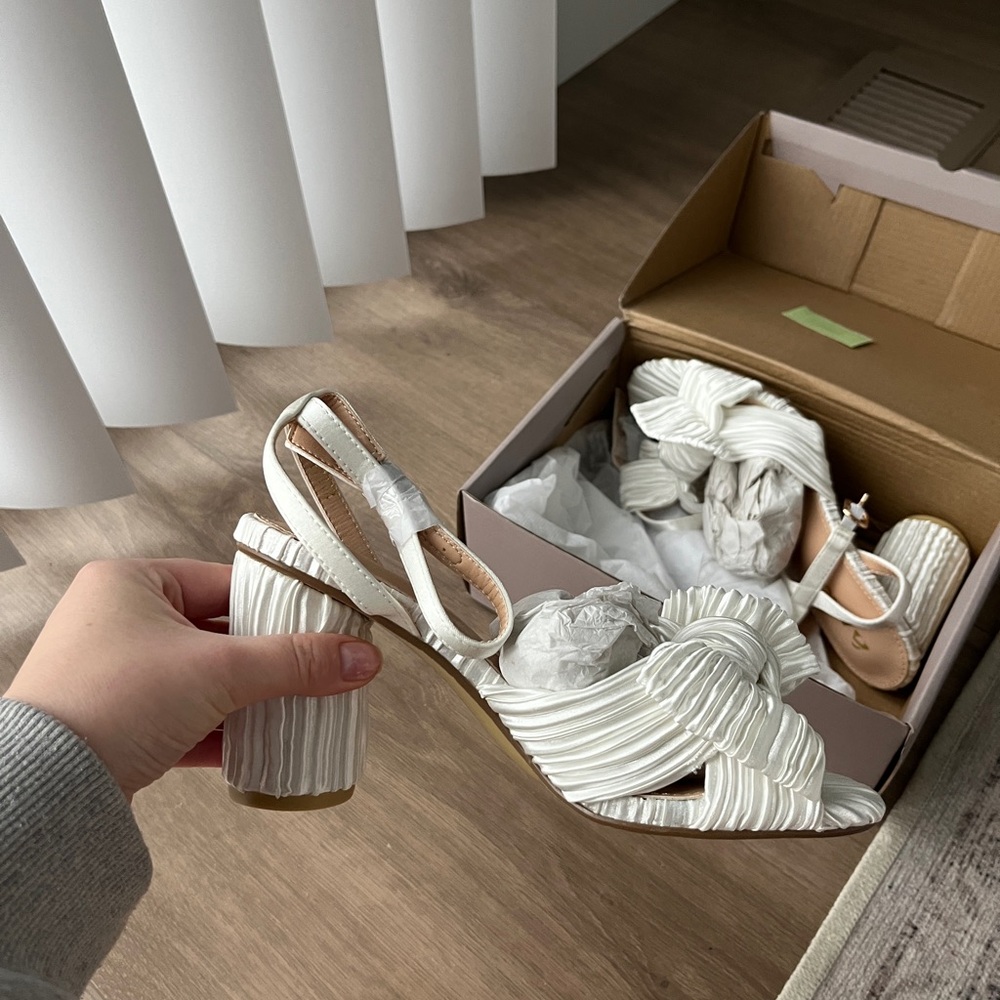 Amoji White Heels in Box - Size 36